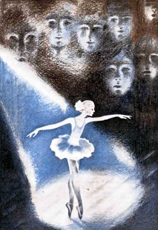 рисунок Т. Оболенской — «Девочка танцует»