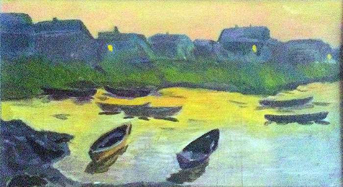 картина «лодки на берегу» Амура, 1960-е года 