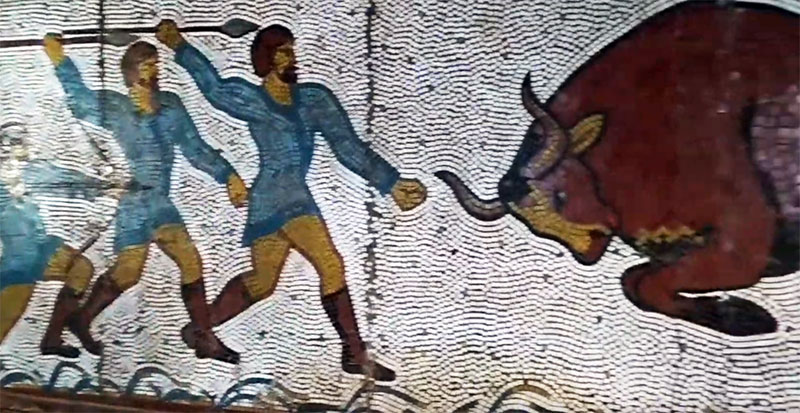 мозаика «Охота на быка»