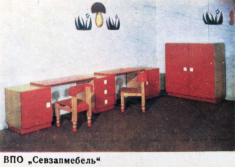 детская мебель ВПО «Севзапмебель», из календаря 1980-х
